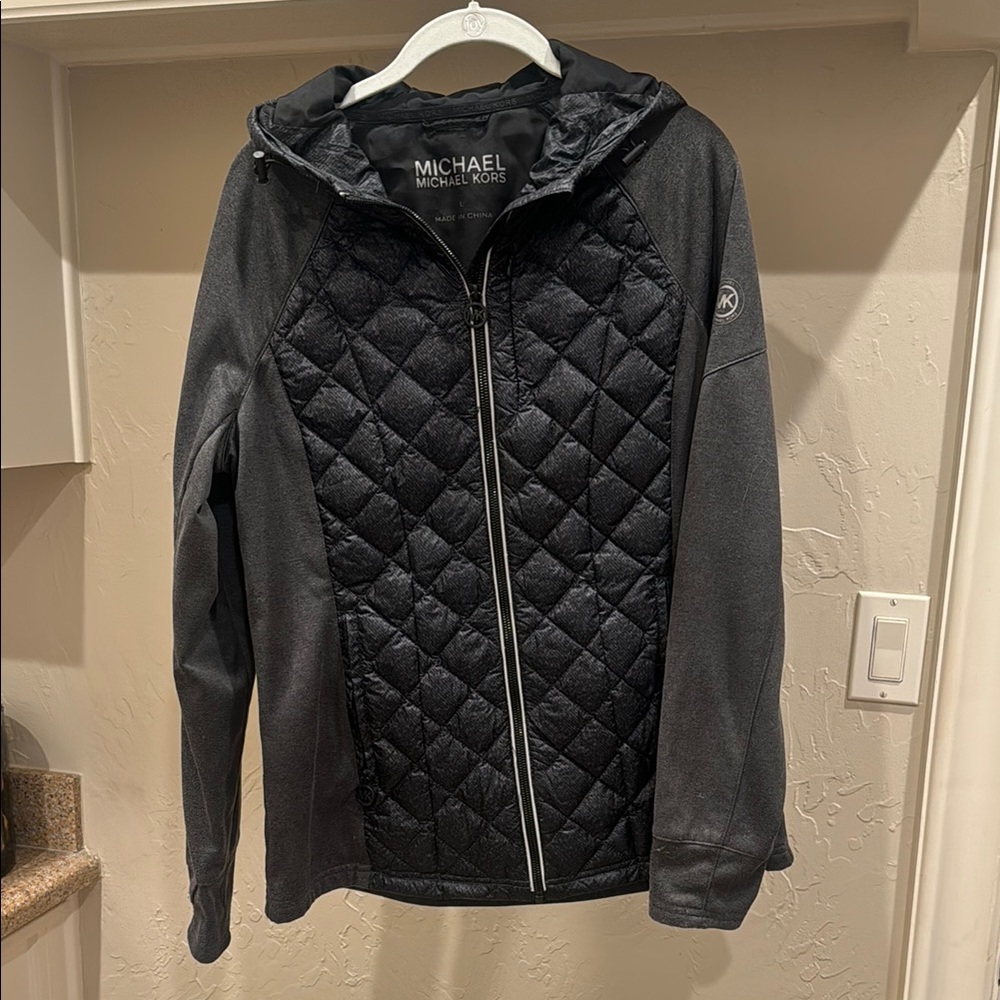 MICHAEL Michael Kors Black Quilted Hooded Jacket
